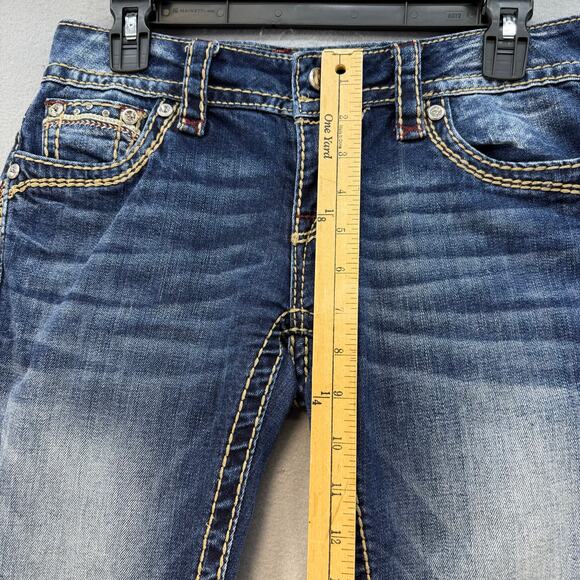 Rock Revival Jeans Women's 27 (4) Blue Celinda Low Rise Straight Blingy EUC - Picture 14 of 16